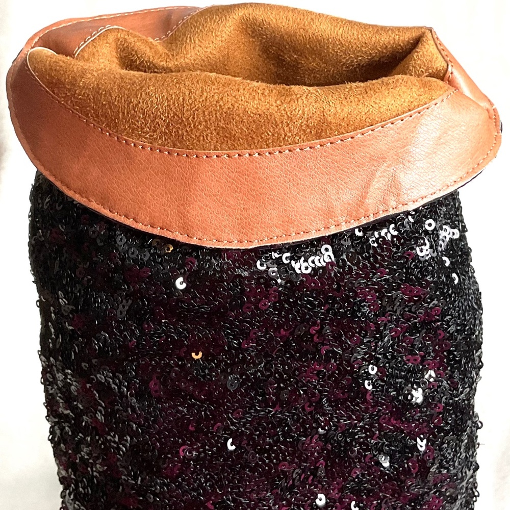 BLACK OASIS SOCIETY JEWEL KNEE HIGH SEQUIN BOOTS - Picture 11 of 15